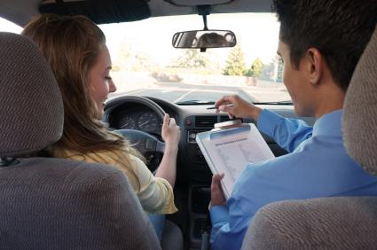 Confident driver giving thumbs up